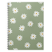 Pastel Groene Daisy Bloem Notitieboek (Voorkant)