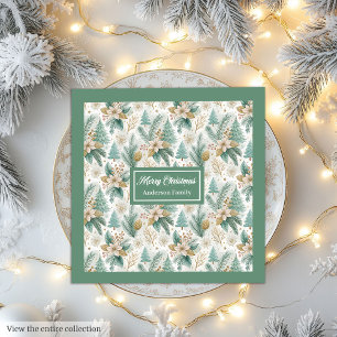 Pastel groene en gouden servetten Luxe Kerstmis