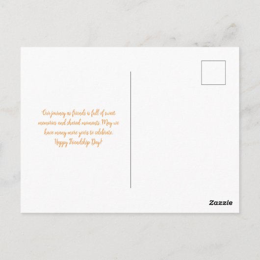 Pastel Groene en Oranje Bloemen Vriendschap Dag Briefkaart (Achterkant)