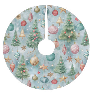 PASTEL GROENE EN RODE KERST ORNAMENTEN & BOMEN KERSTBOOM ROK