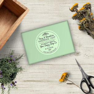 Pastel Groene Hand-Lettered Typografie Zeep Ronde Sticker