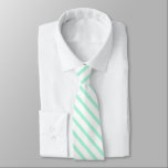 Pastel Groene Mint Stripes Solid Color Stropdas<br><div class="desc">Loteerbare groene gestreepte kleur van het lichtveer-pastelgroen. Minimalistische,  eenvoudige,  moderne,  trendy-chic-pasteltestethiek in fijne groene vaste kleur. Pastel groen depot,  pastelgroen esthetisch decor,  pastelgroene keuken,  pastelgroene kleur. Stropdas mannen van de pasteelgroene lente Klassieke  retro pastelgroene munt en wit gekleurde strepen patroon,  trendy zomerstrandzonnevibes design.</div>