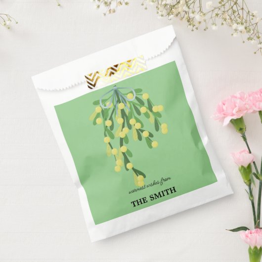 Pastel-groene mistletoe bedankzakje (Gezegeld)