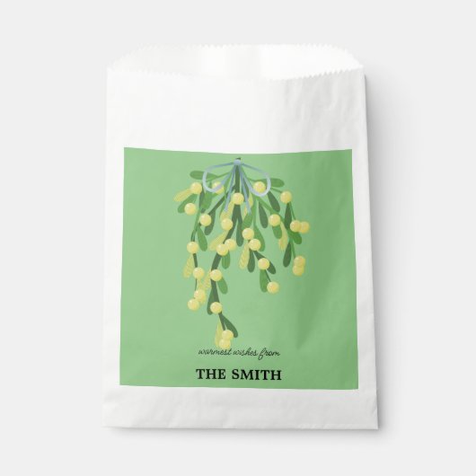 Pastel-groene mistletoe bedankzakje (Voorkant)