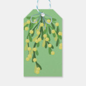 Pastel-groene mistletoe cadeaulabel (Achterkant)