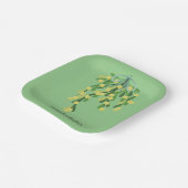 Pastel-groene mistletoe papieren bordje (Gebogen)