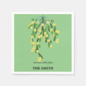 Pastel-groene mistletoe servet (Voorkant)