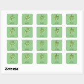 Pastel-groene mistletoe vierkante sticker (Vel)
