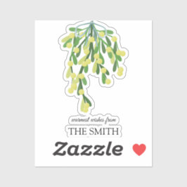 Pastel-groene mistletoe-vierkante sticker