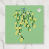 Pastel-groene mistletoe-vierkante sticker bedankjes labels (Achterkant)