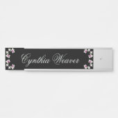 Pastel Groene Orchideeën Opknoping Bureau Naam Bor Deurbordje (Voorkant)