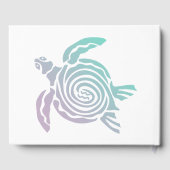 Pastel Groene Paarse Tribal Turtle Familie Reünie Gastenboek (Achterkant)