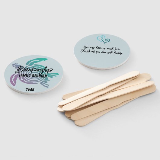 Pastel Groene Paarse Tribal Turtle Familie Reünie Handwaaier (Niet-gemonteerd)