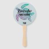 Pastel Groene Paarse Tribal Turtle Familie Reünie Handwaaier (Voorkant)