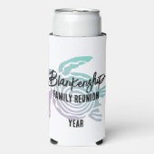 Pastel Groene Paarse Tribal Turtle Familie Reünie Seltzer Blikjeskoeler (Seltzer Voorkant)