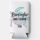 Pastel Groene Paarse Tribal Turtle Familie Reünie Seltzer Blikjeskoeler (Achterkant)