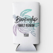 Pastel Groene Paarse Tribal Turtle Familie Reünie Seltzer Blikjeskoeler (Voorkant)