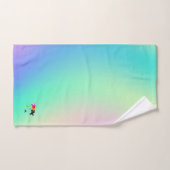 Pastel Groene Regenboog Zwart Bloemen Gift Bad Handdoek (Handdoek)