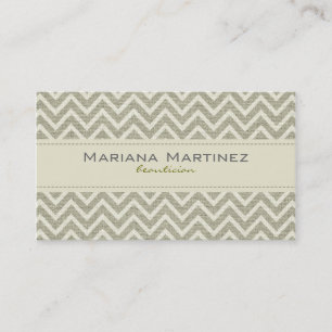 Pastel Groene Retro Chevron Patroon Linnen Textuur Visitekaartje