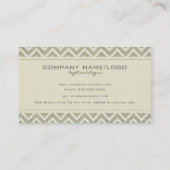 Pastel Groene Retro Chevron Patroon Linnen Textuur Visitekaartje (Achterkant)