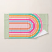 Pastel Groene Retro Regenboog Bad Handdoek (Handdoek)
