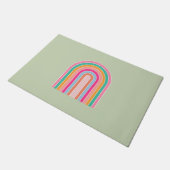 Pastel Groene Retro Regenboog Deurmat (Schuin)