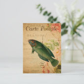  pastel groene reuzenvis Floral Frans Briefkaart (Staand voorkant)