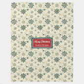 Pastel Groene Sneeuwvlokken Gepersonaliseerde Goo Fleece Deken (Voorkant)