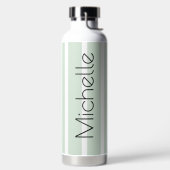 Pastel Groene Strepen met Naam Waterfles (Links)