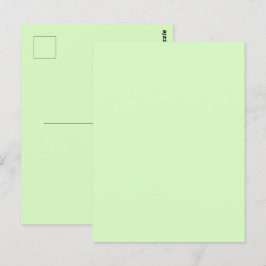 Pastel groene theeblad effen kleur briefkaart