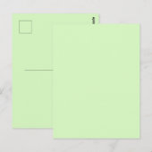 Pastel groene theeblad effen kleur briefkaart (Voorkant / Achterkant)