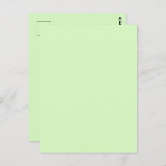 Pastel groene theeblad effen kleur briefkaart (Voorkant / Achterkant)