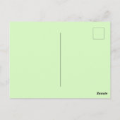 Pastel groene theeblad effen kleur briefkaart (Achterkant)