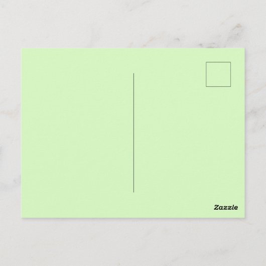 Pastel groene theeblad effen kleur briefkaart (Achterkant)
