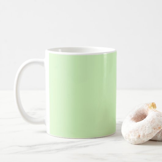 Pastel groene theeblad effen kleur koffiemok (Met donut)