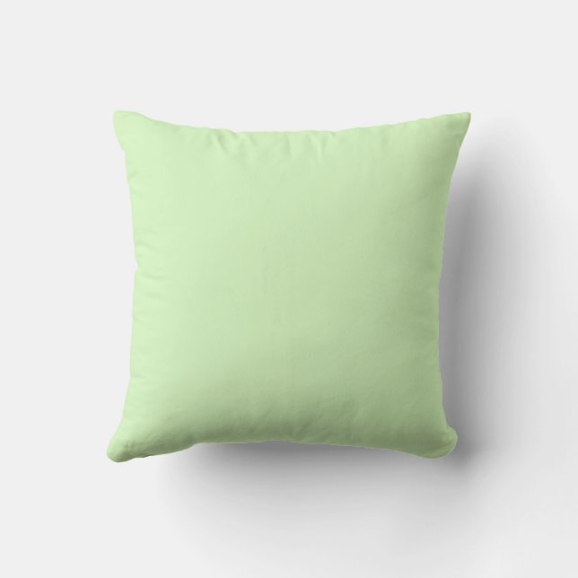 Pastel groene theeblad effen kleur kussen (Achterkant)