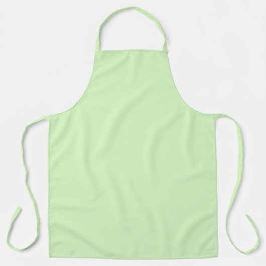 Pastel groene theeblad effen kleur schort (Voorkant)