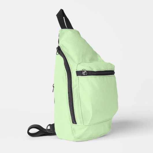 Pastel groene theeblad effen kleur sling bag (Linkerhoek)