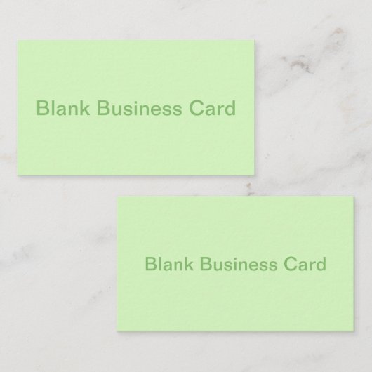 Pastel groene theeblad effen kleur visitekaartje (Voorkant / Achterkant)