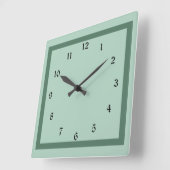 Pastel groene vaste kleur vierkante klok (Hoek)