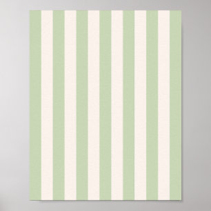 Pastel groene verticale strepen poster