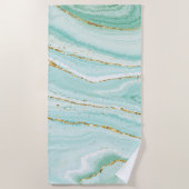 Pastel groene vloeibare marmer achtergrond strandlaken (Voorkant)