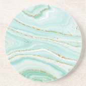 Pastel groene vloeibare marmer achtergrond zandsteen onderzetter (Voorkant)