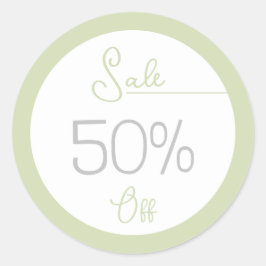 Pastel groene vrouwelijke winkel promotie verkoop  ronde sticker