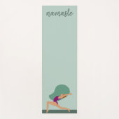 Pastel Groene Vrouwen Poses Oefeningen Namaste Yog Yogamat (Voorkant)
