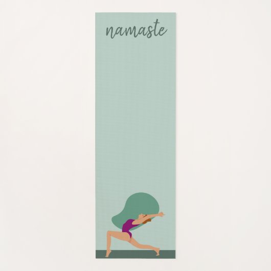 Pastel Groene Vrouwen Poses Oefeningen Namaste Yog Yogamat (Voorkant)