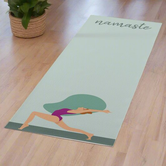Pastel Groene Vrouwen Poses Oefeningen Namaste Yog Yogamat