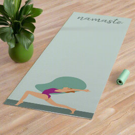 Pastel Groene Vrouwen Poses Oefeningen Namaste Yog Yogamat
