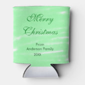 Pastel groene waterverf vrolijk kerstfeest modern  blikjeskoeler (Voorkant)