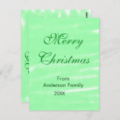 Pastel groene waterverf vrolijk kerstfeest modern briefkaart (Voorkant / Achterkant)